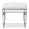 Baxton Studio Marielle Hollywood Style Off White Mirrored Ottoman Bench 150-9182 - alternate 2